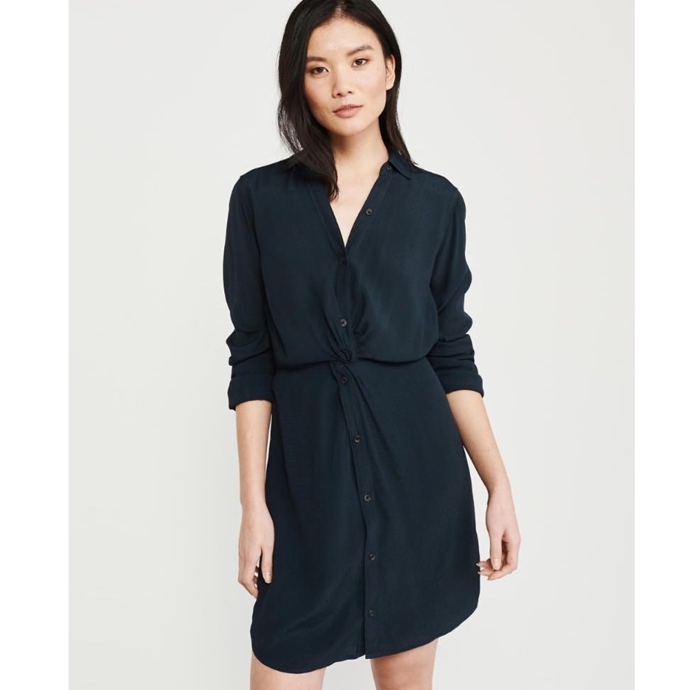 Abercrombie & Fitch Knot-Front Shirt Dress